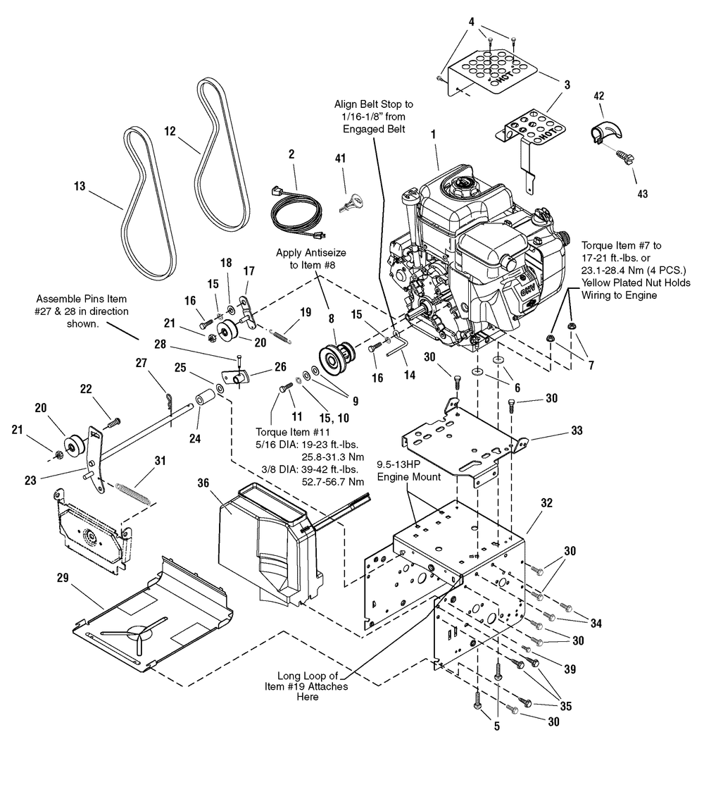 Engine And Frame Group - Steerable Diagram and Parts List for 1695000-ST1130S 2006 Briggs and Stratton Snow Blower